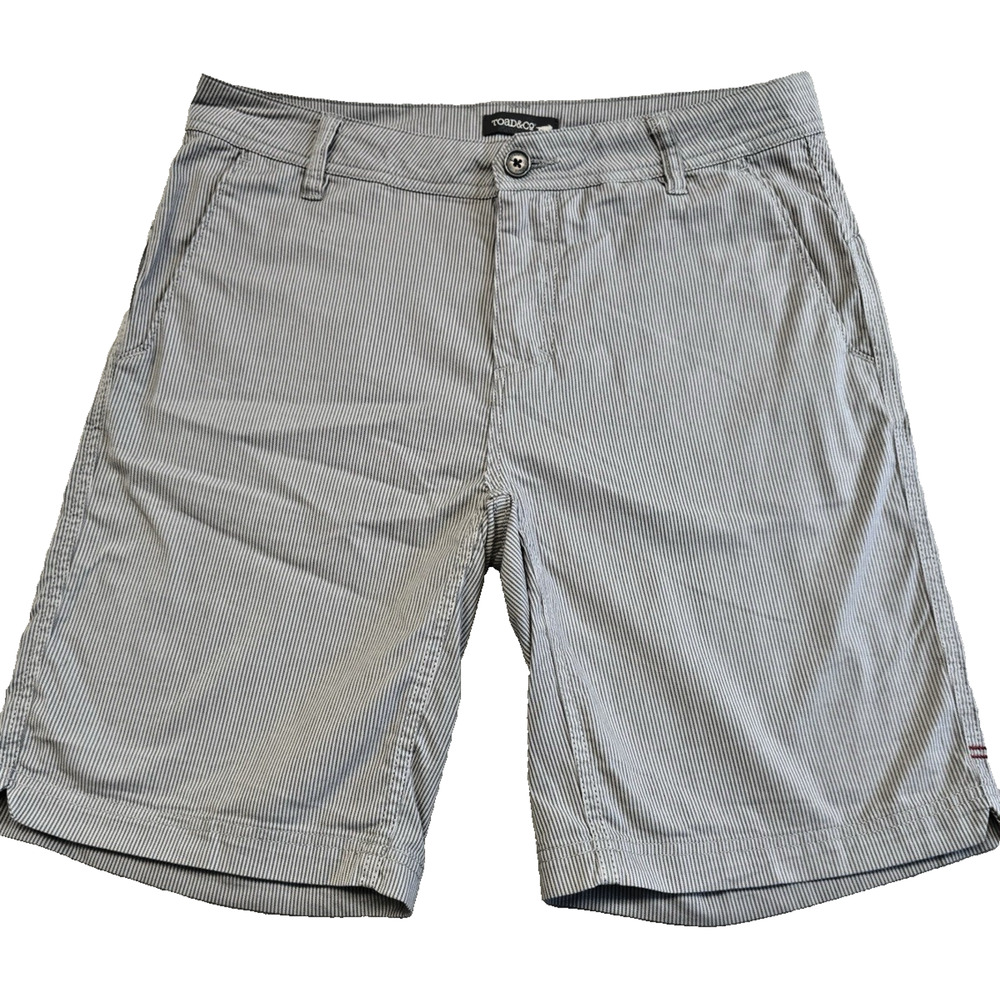 Toad & Co Horny Toad Mens Turnpike Shorts Grey Striped Size 30 Organic Recycled